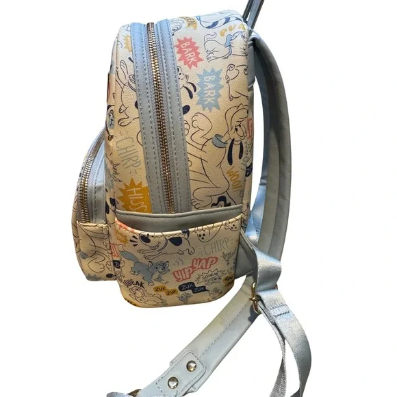 Disney Parks Loungefly Mini Backpack Disney Animals Sound Effects Print Blue - Picture 6 of 11